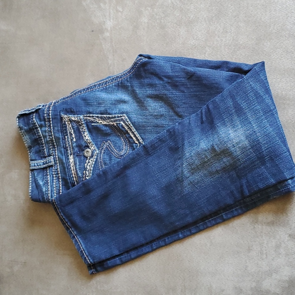 Silver Suki Mid Skinny Jeans.